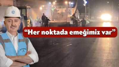 Kocaeli Büyükşehir Belediye ekipleri, günün her saatinde sahada görev yapıyor.