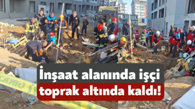 Kocaeli'nin Çayırova ilçesindeki inşaat şantiyesinde meydana gelen toprak kayması sonucu