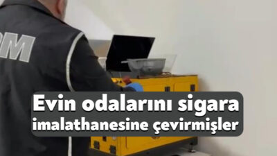 Kocaeli'de bir daireye baskın yapan ekipler, kaçak sigara imalathanesi ile