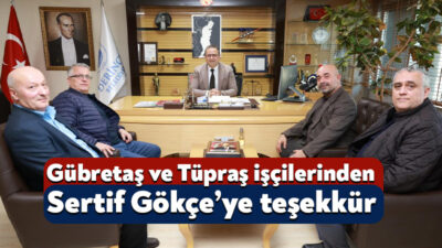 Petrol İş Sendikası Kocaeli Şube Başkanı Nesimi Yetişoğlu ve yönetim