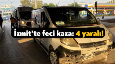 Kocaeli’nin İzmit ilçesinde iki aracın çarpışması sonucu meydana gelen trafik