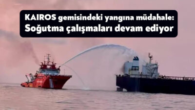 Kocaeli'nin Kandıra ilçesi Kefken açıklarında yabancı menşeli gemide çıkan yangına