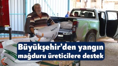 Kocaeli Büyükşehir Belediyesi, yangında tarlaları ve ambarları hasar gören üreticilere