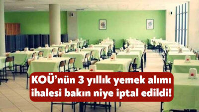Kocaeli Üniversitesi, 3 yıllık yemek ve dağıtım hizmet alımı işi