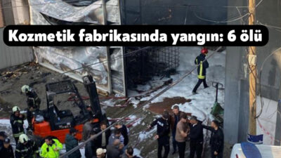 Kocaeli'nin Dilovası ilçesinde bulunan bir parfüm dolum fabrikasında çıkan yangında