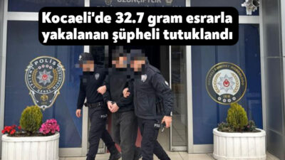 Kocaeli'nin Kartepe ilçesinde üzerinde satışa hazır 32,7 gram esrarla