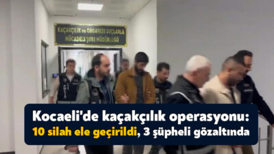 Kocaeli'de bir ikamette yapılan operasyonda 8 ruhsatsız tabanca, 2 otomatik