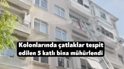 Kocaeli'nin Darıca ilçesinde yapılan teknik inceleme sonucu riskli yapı statüsünde