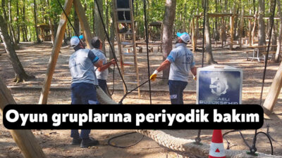 Kocaeli Büyükşehir Belediyesi, Ormanya’daki çocuk oyun alanlarında rutin kontrol ve