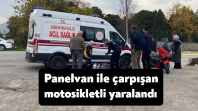 Kocaeli'nin Körfez ilçesinde panelvan ile çarpışan motosikletli yere savrularak yaralandı.