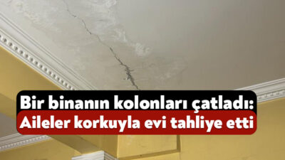 Kocaeli'nin Çayırova ilçesinde 4 katlı bir binanın kolonlarında meydana gelen