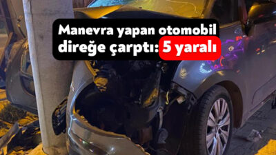 Kocaeli'nin Kartepe ilçesinde bisikletli kişiye çarpmamak için manevra yapan otomobilin