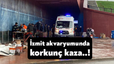 Kocaeli'nin İzmit ilçesinde çalışma esnasında bir işçi dengesini kaybederek 3