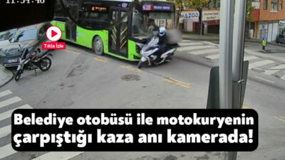 Kocaeli'nin Çayırova ilçesinde belediye otobüsü ile motokuryenin dört yol