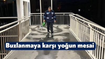 Kocaeli Büyükşehir Belediyesi, soğuk hava koşullarıyla birlikte oluşabilecek buzlanmaya karşı