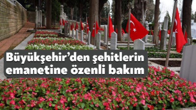 Kocaeli Büyükşehir Belediyesi, Bağçeşme’deki Namazgâh ve Polis Şehitliği’nde gerçekleştirdiği çiçek