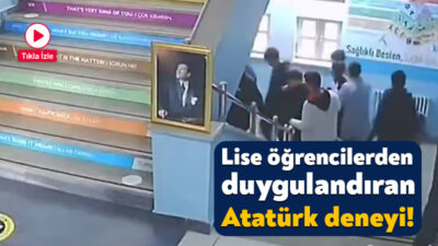 Dilovası’nda bulunan GEBKİM Mesleki ve Teknik Anadolu Lisesi’nde Atatürk portresiyle