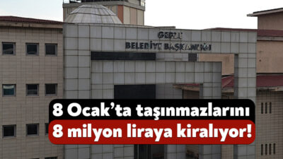 Gebze Belediyesi, bünyesinde yer alan 2 taşınmazını 3 yıl süreyle