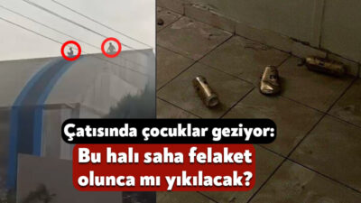 İzmit’in Şirintepe Mahallesi’nde yer alan halı saha vatandaşlara tehlike saçıyor.