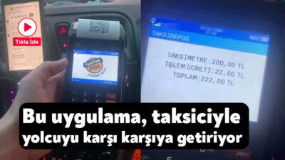Taksilerde kredi kartıyla yapılan ödemelerde POS cihazları üzerinden alınan "hizmet