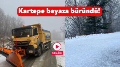 İstanbul’un yanı başındaki önemli kış turizm merkezlerinden Kartepe’de kar yağışı