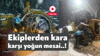 Kocaeli'de belediye ekipleri, kentte etkili olan kar yağışı nedeniyle ulaşımda