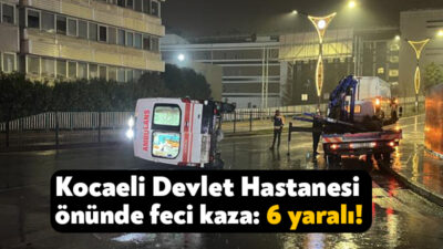 Kocaeli’nin İzmit ilçesinde panelvan ile çarpışan ambulansın devrilmesi neticesinde meydana