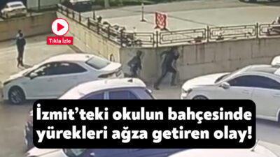 İzmit'in Karadenzililer Mahallesi'nde yer alan bir lisenin bahçesine yorgun mermi