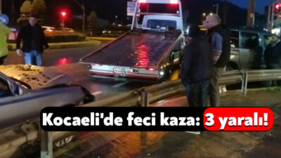 Karamürsel'de meydana gelen kazada hafif ticari aracın çarpması nedeniyle 3