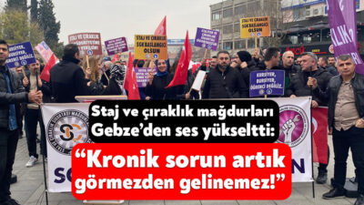 Kocaeli Staj ve Çıraklık Mağdurları Derneği, Gebze Kent Meydanı’nda basın