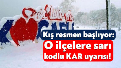 Meteoroloji Genel Müdürlüğü tarafından Kocaeli’nin güney kesiminin yüksekleri için sarı