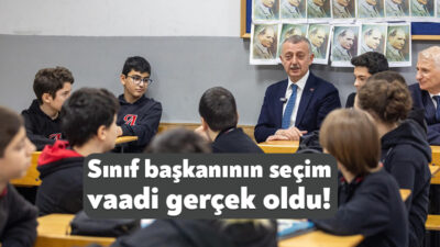 Kocaeli Büyükşehir Belediye Başkanı Tahir Büyükakın, İzmit Atatürk Ortaokulu 7-E