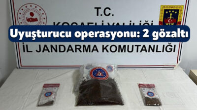 Kocaeli'nin Körfez ilçesinde jandarma ekipleri tarafından düzenlenen operasyonda, 1 kilo