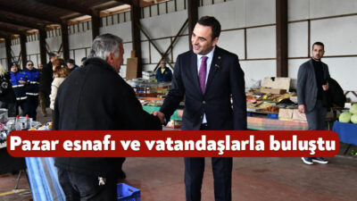 Başiskele Belediye Başkanı M. Yasin Özlü, Yeniköy Hanlı Pazarı’nı ziyaret