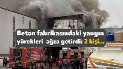 Kocaeli'de beton fabrikasının çatısında çıkan yangın paniğe neden oldu. İtfaiye