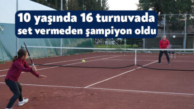 Kocaeli'de yaşayan 10 yaşındaki tenisçi Asya Kandemir, kendisinden yaşça büyük
