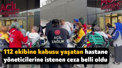 Kocaeli'nin Gebze ilçesinde özel bir hastaneye hasta götüren 112 personelinin