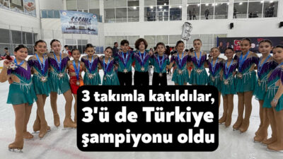 Ankara'da düzenlenen Artistik Buz Pateni Türkiye Şampiyonası'nda 8 kategoride yarışan