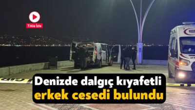 Kocaeli'nin Başiskele ilçesi sahili açıklarında balıkçılar tarafından su üzerinde dalgıç