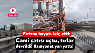 Kocaeli’de etkili olan fırtına hayatı felç etti. İzmit’te yer alan