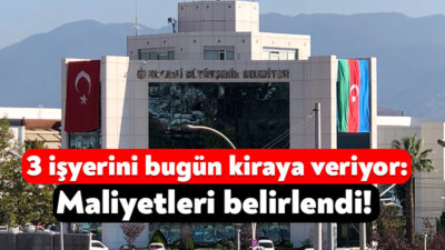 Kocaeli Büyükşehir Belediyesi, bünyesinde yer alan 3 adet işyerini kiraya