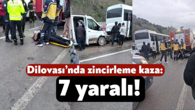 Kocaeli'nin Dilovası ilçesinde 3 aracın karıştığı zincirleme kazada 7 kişi
