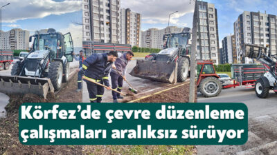 Körfez Belediyesi Park ve Bahçeler Müdürlüğü ekipleri, ilçe genelinde yeşil