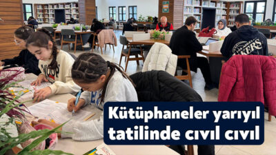 Kocaeli Büyükşehir Belediyesi’ne bağlı kütüphaneler, yarıyıl tatil sürecinde gençlerin uğrak