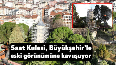 Kocaeli Büyükşehir Belediyesi’nin titiz çalışmalarıyla restore ettiği İzmit Saat Kulesi,
