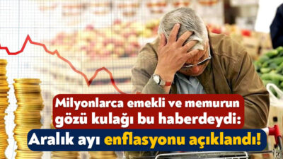 TÜİK, tüketici fiyat endeksi verilerini açıkladı. Buna göre, aralık enflasyonu