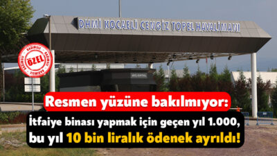 2025 yılında atıl durumda kalan Kocaeli Cengiz Topel Havalimanı’na itfaiye