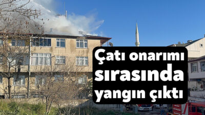 Kocaeli'de 4 katlı binanın çatısında onarım çalışması sırasında çatı kaplama