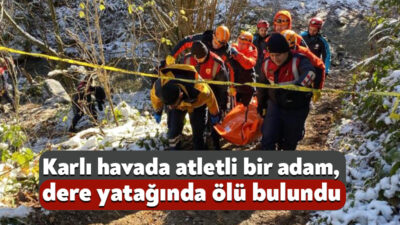 Kocaeli'nin Kartepe ilçesinde ormanlık alanda dere yatağında bir otomobilin fark