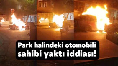 Kocaeli'nin Gölcük ilçesinde park halindeki otomobilde çıkan yangın itfaiye